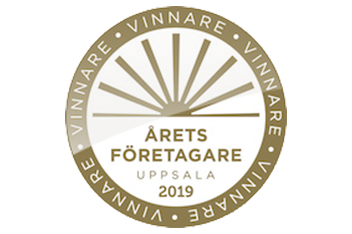 Logga för vinnare av årets företagare 2019 Uppsala